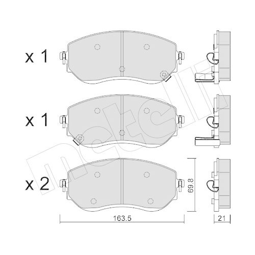 Bremsbelagsatz Scheibenbremse Metelli 22-1191-0 f&uuml;r Mercedes Benz Mercedes Benz