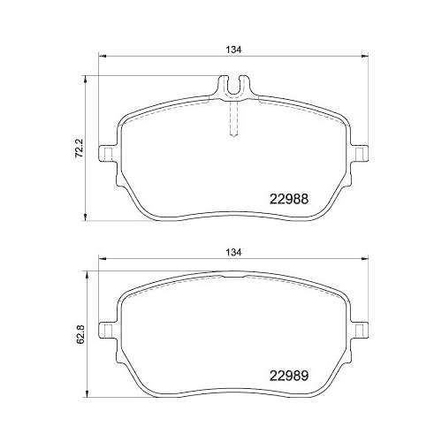 Bremsbelagsatz Scheibenbremse Hella 8DB 355 037-961 f&uuml;r Mercedes Benz Amc