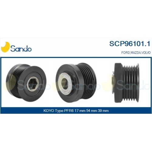 Riemenscheibe Generator Sando SCP96101.1 f&uuml;r Ford Volvo Ika