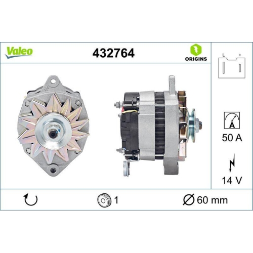 Generator Valeo 432764 Valeo Origins New Oe Technologie f&uuml;r Renault