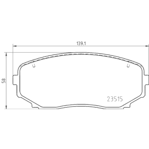 Bremsbelagsatz Scheibenbremse Hella 8DB 355 037-911 f&uuml;r Mitsubishi Amc