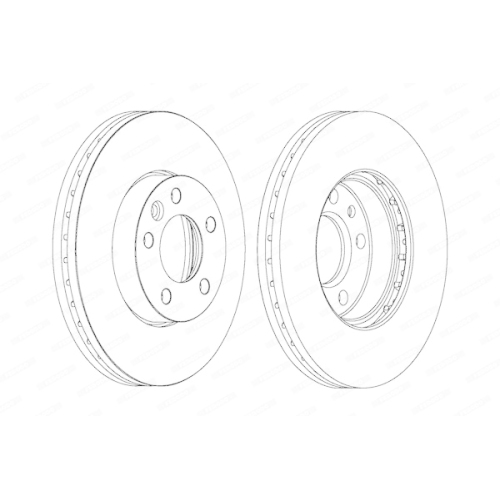 Bremsscheibe Ferodo DDF1253C-1 Premier Coat+ Disc f&uuml;r Skoda VW Vag Vorderachse
