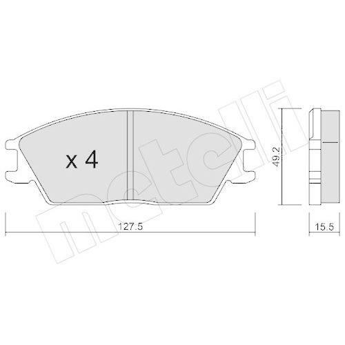 Bremsbelagsatz Scheibenbremse Metelli 22-0081-0 f&uuml;r Hyundai Vorderachse