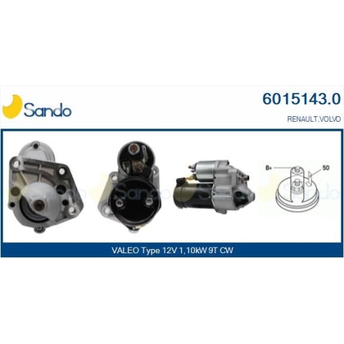 Starter Sando 6015143.0 f&uuml;r Renault Volvo