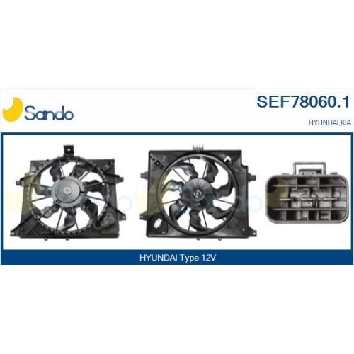 Elektromotor K&uuml;hlerl&uuml;fter Sando SEF78060.1 f&uuml;r Hyundai