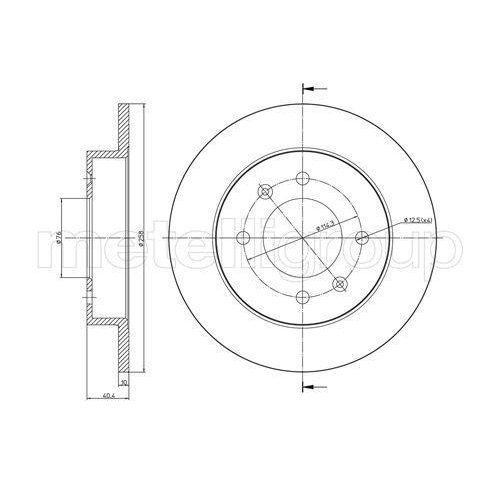 Bremsscheibe Metelli 23-0713 f&uuml;r Hyundai Hinterachse
