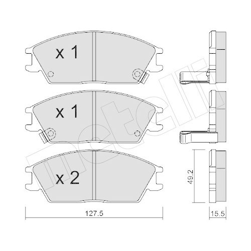 Bremsbelagsatz Scheibenbremse Metelli 22-0081-1 f&uuml;r Hyundai Vorderachse