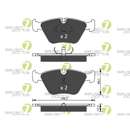 Bremsbelagsatz Scheibenbremse 7 Seven Parts SVP14301 f&uuml;r Jaguar Vorderachse