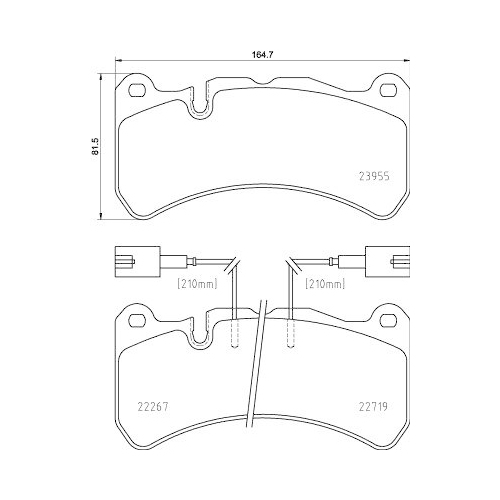 Brake Pad Set Disc Brake Hella 8DB 355 036-481 for Alfa Romeo Fiat Front Axle