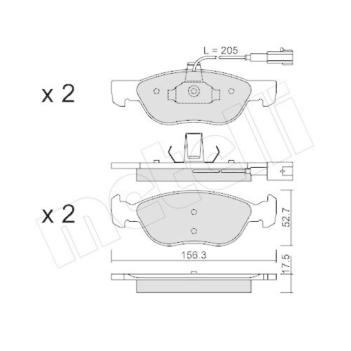 Bremsbelagsatz Scheibenbremse Metelli 22-0082-1 f&uuml;r Alfa Romeo Vorderachse
