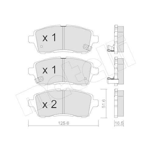 Bremsbelagsatz Scheibenbremse Metelli 22-0793-1 f&uuml;r Daihatsu Ford Mazda Renault