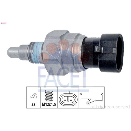 Schalter R&uuml;ckfahrleuchte Facet 7.6323 Made In Italy - Oe Equivalent f&uuml;r Opel