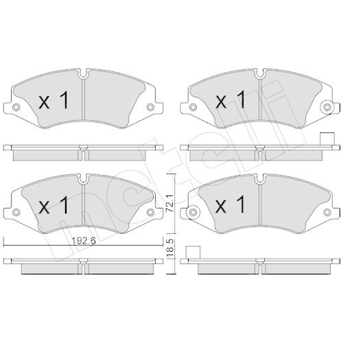 Bremsbelagsatz Scheibenbremse Metelli 22-0836-6 f&uuml;r Land Rover Vorderachse
