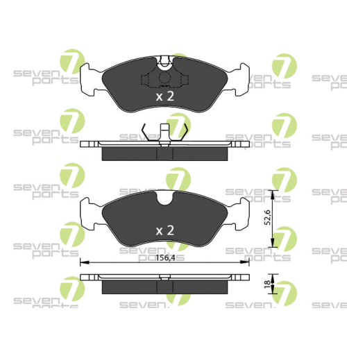 Bremsbelagsatz Scheibenbremse 7 Seven Parts SVP18271 f&uuml;r Opel 1. Vorderachse