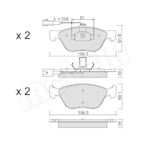 Bremsbelagsatz Scheibenbremse Metelli 22-0083-1 f&uuml;r Alfa Romeo Lancia