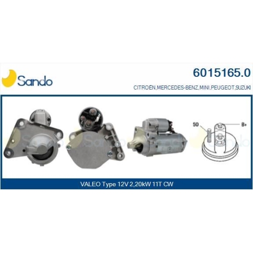 Starter Sando 6015165.0 f&uuml;r Bmw Suzuki Citro&euml;n/peugeot