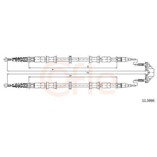 Seilzug Feststellbremse Cofle 11.5866 für Opel Hinten