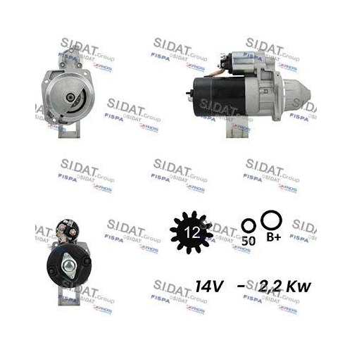 Starter Sidat S12BH0343A2 f&uuml;r Alfa Romeo Citro&euml;n Daf Fiat Lancia Peugeot Hitachi