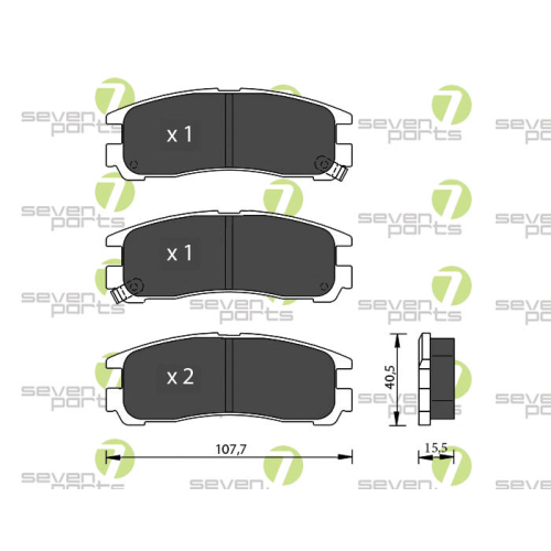 Bremsbelagsatz Scheibenbremse 7 Seven Parts SVP18280 f&uuml;r Chrysler Jeep