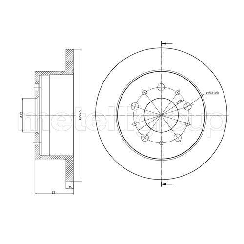 Bremsscheibe Metelli 23-0731 f&uuml;r Citro&euml;n Fiat Peugeot Hinterachse
