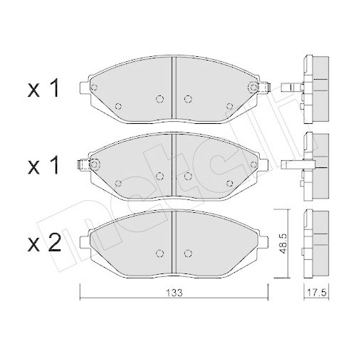 Bremsbelagsatz Scheibenbremse Metelli 22-0908-0 f&uuml;r Chevrolet Vorderachse