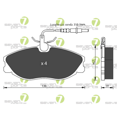 Bremsbelagsatz Scheibenbremse 7 Seven Parts SVP18290 f&uuml;r Citro&euml;n Opel Peugeot