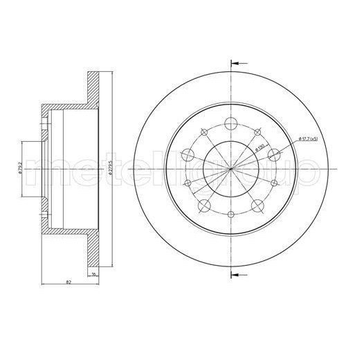Bremsscheibe Metelli 23-0732 f&uuml;r Citro&euml;n Fiat Peugeot Hinterachse