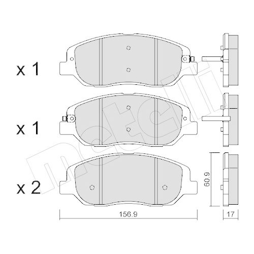 Bremsbelagsatz Scheibenbremse Metelli 22-1031-0 f&uuml;r Ssangyong Hyundai