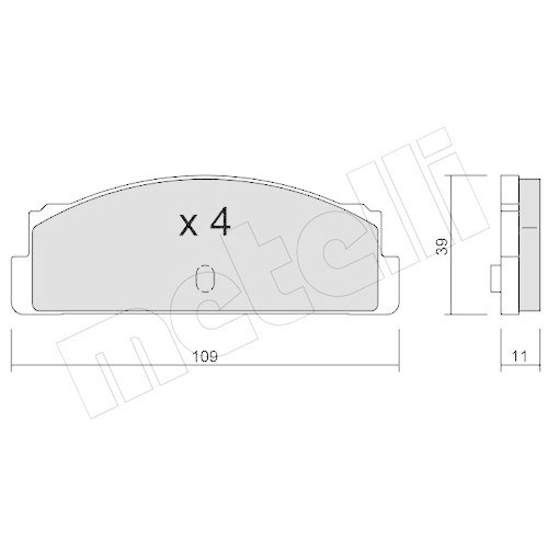 Brake Pad Set Disc Brake Metelli 22-0086-0 for Fiat Talbot Autobianchi Rear Axle