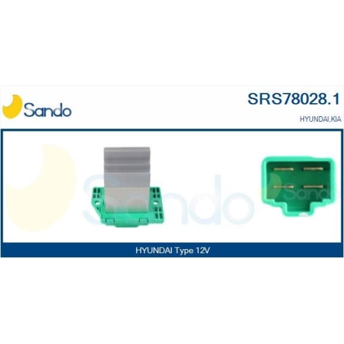 Widerstand Innenraumgebl&auml;se Sando SRS78028.1 f&uuml;r Hyundai Kia