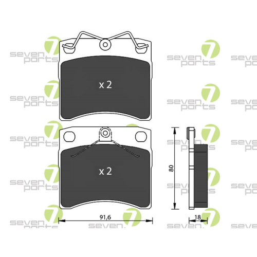 Bremsbelagsatz Scheibenbremse 7 Seven Parts SVP15541 f&uuml;r Audi Seat Skoda Vag VW