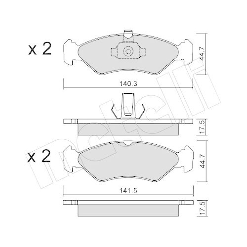 Bremsbelagsatz Scheibenbremse Metelli 22-0088-0 f&uuml;r Ford Mazda Vorderachse
