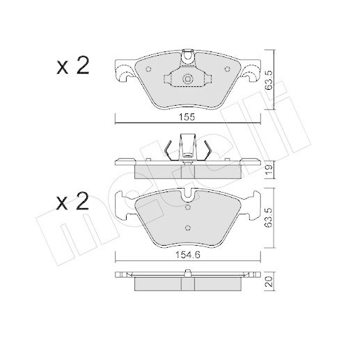 Bremsbelagsatz Scheibenbremse Metelli 22-0917-0 f&uuml;r Bmw Vorderachse
