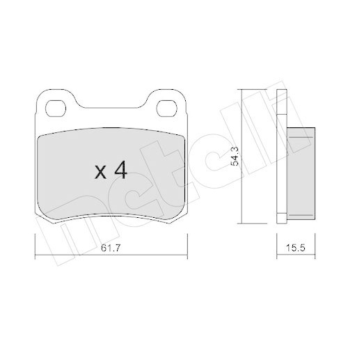 Bremsbelagsatz Scheibenbremse Metelli 22-0092-1 f&uuml;r Mercedes Benz Mercedes Benz