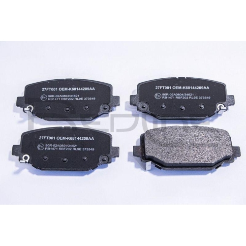 Bremsbelagsatz Scheibenbremse Red-line 27FT001 f&uuml;r Chrysler Fiat Hinterachse