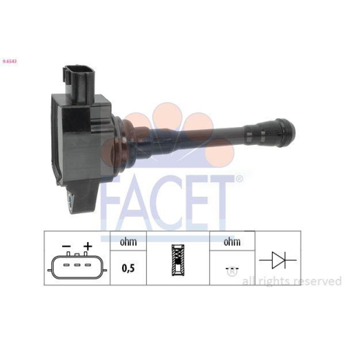 Z&uuml;ndspule Facet 9.6543 Oe Equivalent f&uuml;r Mitsubishi Renault Dacia Hitachi