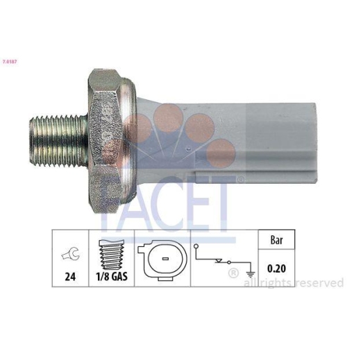 &Ouml;ldruckschalter Facet 7.0187 Made In Italy - Oe Equivalent f&uuml;r Citro&euml;n Fiat