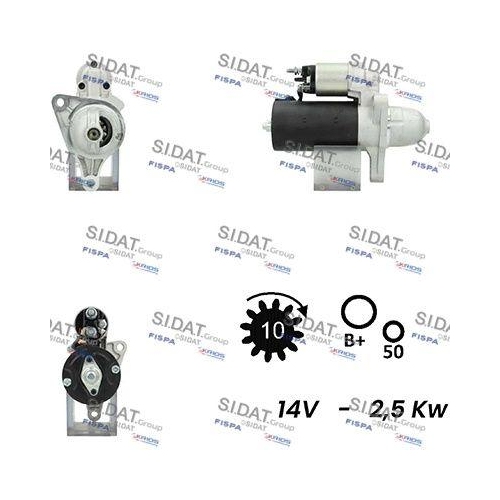 Starter Sidat S12BH0396A2 f&uuml;r Chrysler