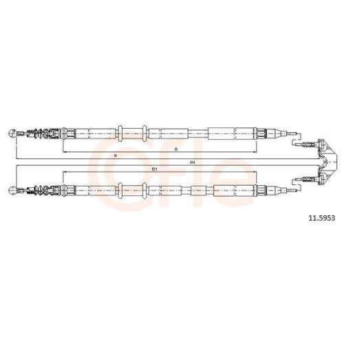 Seilzug Feststellbremse Cofle 11.5953 für Opel Hinten