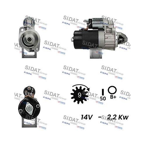 Starter Sidat S12BH0424A2 f&uuml;r Audi Opel Seat Skoda VW Vag Hitachi