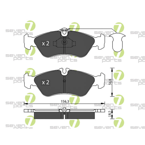 Bremsbelagsatz Scheibenbremse 7 Seven Parts SVP18470 f&uuml;r Audi Mercedes Benz Seat