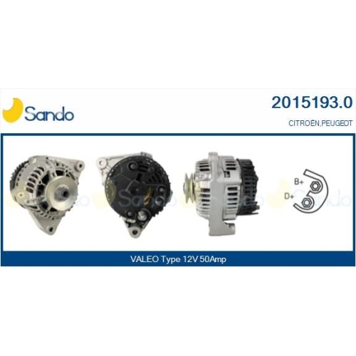 Generator Sando 2015193.0 f&uuml;r Citro&euml;n/peugeot F&uuml;r Fahrzeuge Ohne Servolenkung