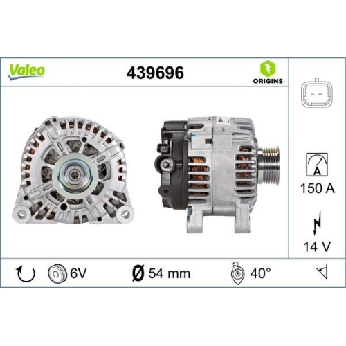 Generator Valeo 439696 Valeo Origins New Oe Technologie f&uuml;r Citro&euml;n Fiat Lancia