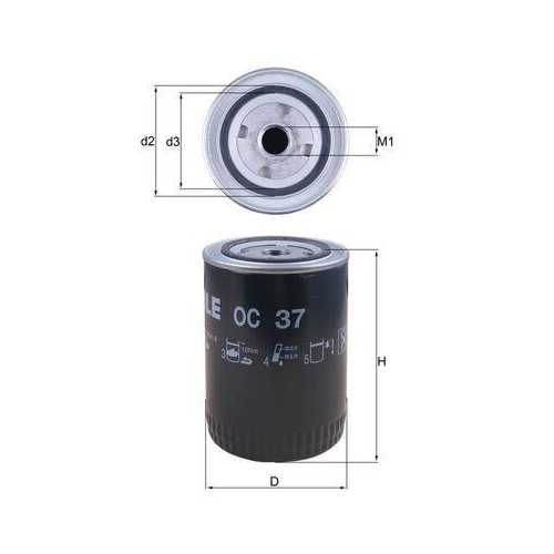 Ölfilter Mahle OC 37 für Fiat Ford Renault Rover Volvo Erf Gaz Bomag Case Ih O&k
