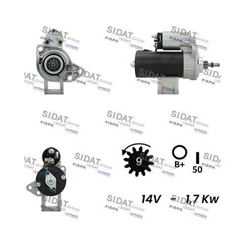 Starter Sidat S12BH0437A2 für Audi Daf Seat Skoda VW Vag Hitachi