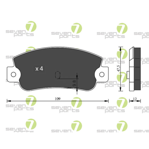 Bremsbelagsatz Scheibenbremse 7 Seven Parts SVP18531 f&uuml;r Fiat Lancia