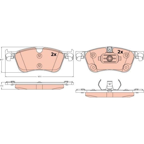Bremsbelagsatz Scheibenbremse Trw GDB2572 f&uuml;r Mercedes Benz Mercedes Benz