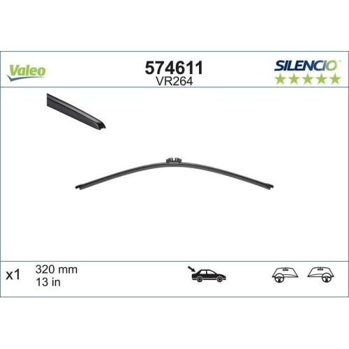Wischblatt Valeo 574611 Silencio Rear f&uuml;r Audi Mercedes Benz Nissan Seat Cupra