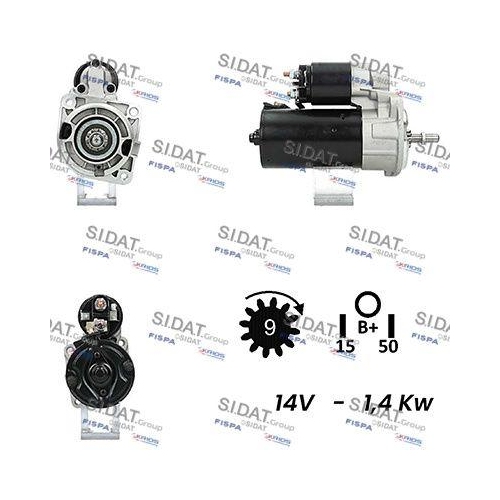 Starter Sidat S12BH0439A2 f&uuml;r Audi Seat Skoda VW Vag Hitachi