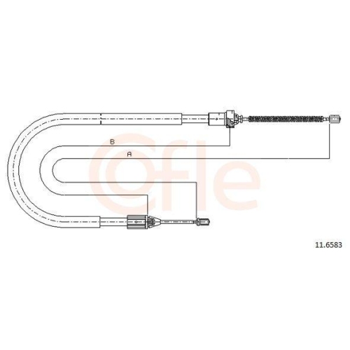 Seilzug Feststellbremse Cofle 11.6583 f&uuml;r Renault Hinten Rechts